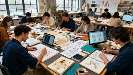 Equipe definindo estratégia de branding com post-its